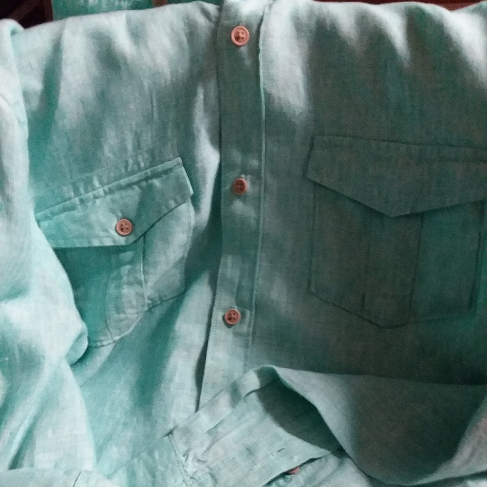 Beautiful light aqua linen shirt